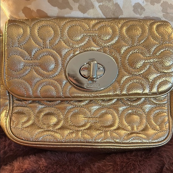 Coach Gold Quilted Women's Bag - Picture 1 of 6